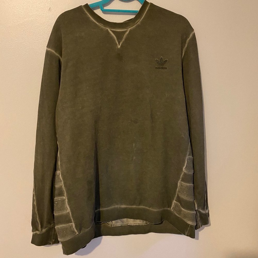 Adidas Olive Green Crew Neck Sweatshirt